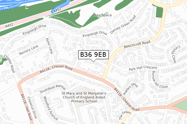 B36 9EB map - large scale - OS Open Zoomstack (Ordnance Survey)