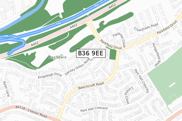 B36 9EE map - large scale - OS Open Zoomstack (Ordnance Survey)