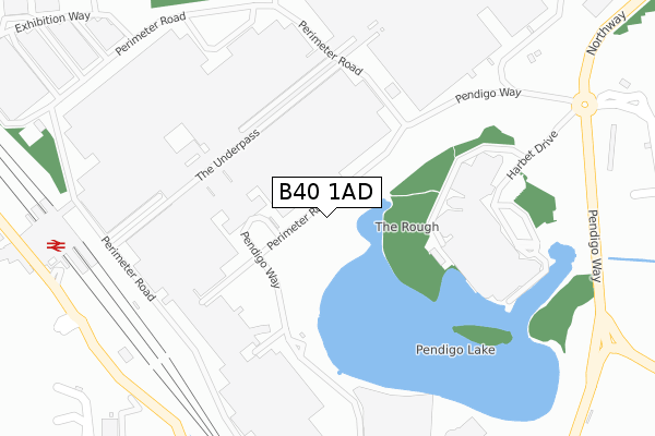 B40 1AD map - large scale - OS Open Zoomstack (Ordnance Survey)