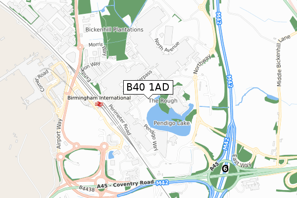 B40 1AD map - small scale - OS Open Zoomstack (Ordnance Survey)