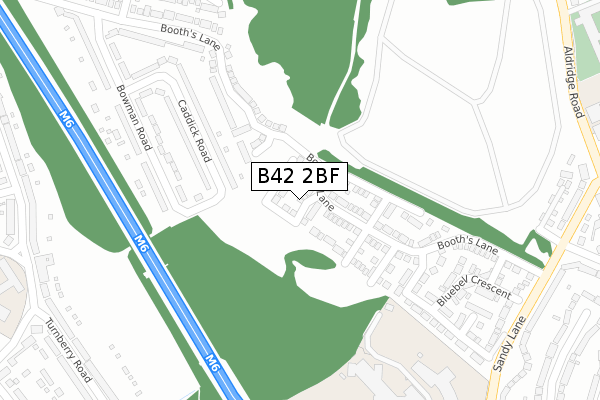 B42 2BF map - large scale - OS Open Zoomstack (Ordnance Survey)