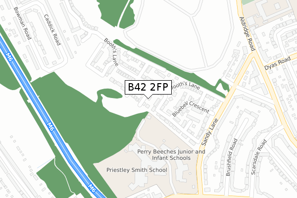 B42 2FP map - large scale - OS Open Zoomstack (Ordnance Survey)