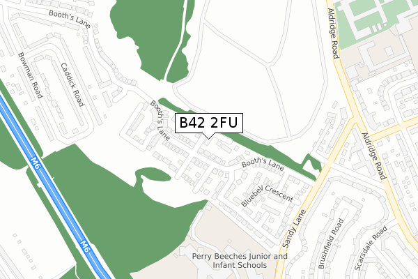 B42 2FU map - large scale - OS Open Zoomstack (Ordnance Survey)