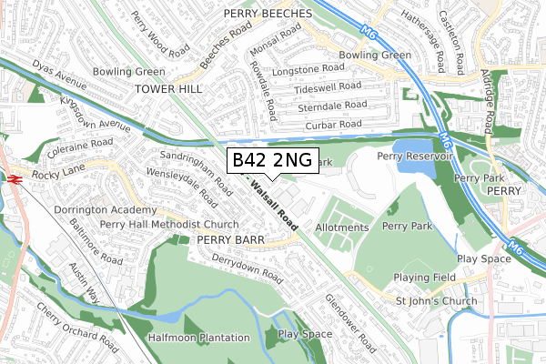 B42 2NG map - small scale - OS Open Zoomstack (Ordnance Survey)