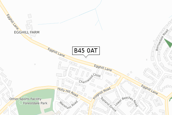 B45 0AT map - large scale - OS Open Zoomstack (Ordnance Survey)