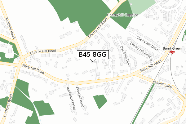 B45 8GG map - large scale - OS Open Zoomstack (Ordnance Survey)