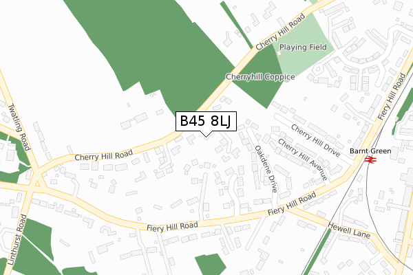 B45 8LJ map - large scale - OS Open Zoomstack (Ordnance Survey)