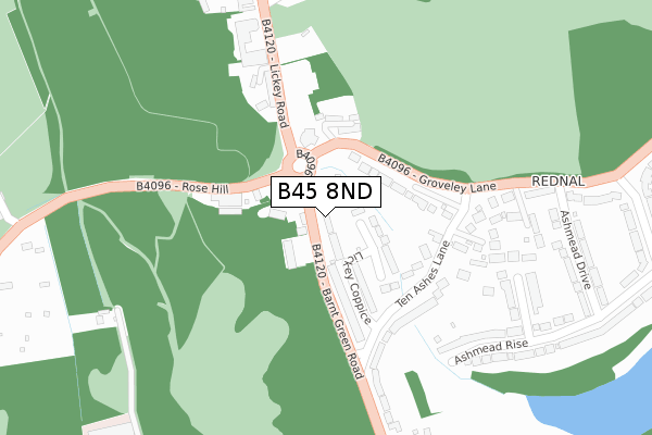 B45 8ND map - large scale - OS Open Zoomstack (Ordnance Survey)