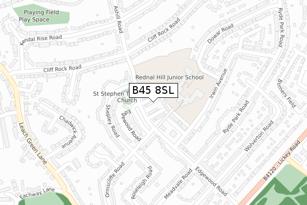 B45 8SL map - large scale - OS Open Zoomstack (Ordnance Survey)