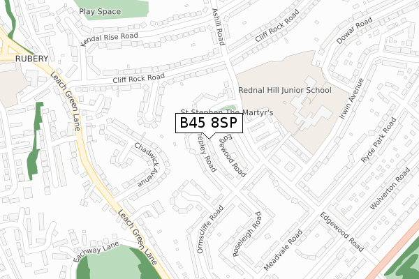 B45 8SP map - large scale - OS Open Zoomstack (Ordnance Survey)