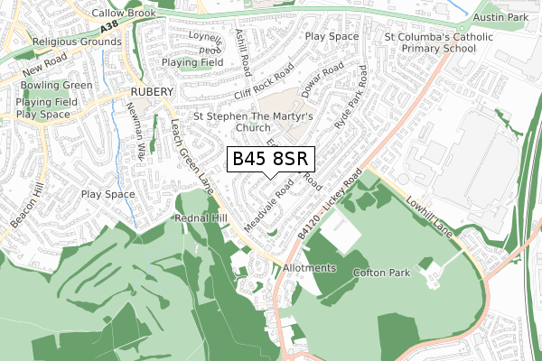 B45 8SR map - small scale - OS Open Zoomstack (Ordnance Survey)