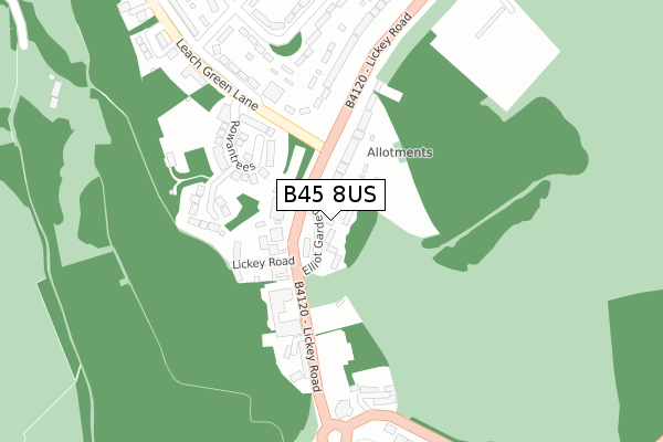 B45 8US map - large scale - OS Open Zoomstack (Ordnance Survey)