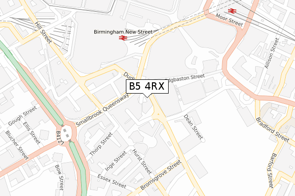 B5 4RX map - large scale - OS Open Zoomstack (Ordnance Survey)