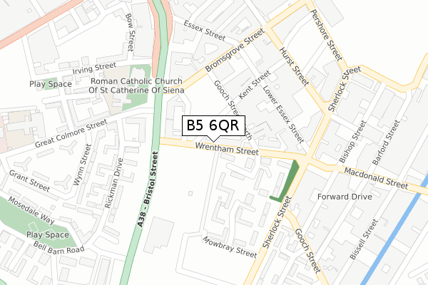 B5 6QR map - large scale - OS Open Zoomstack (Ordnance Survey)