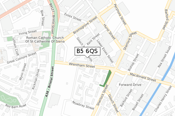 B5 6QS map - large scale - OS Open Zoomstack (Ordnance Survey)