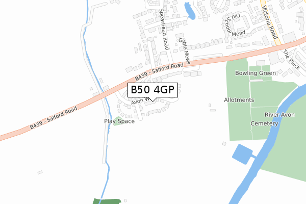 B50 4GP map - large scale - OS Open Zoomstack (Ordnance Survey)