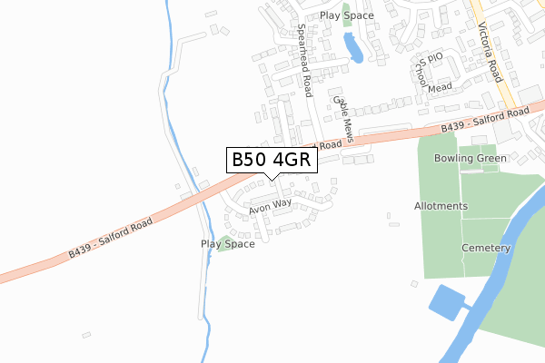 B50 4GR map - large scale - OS Open Zoomstack (Ordnance Survey)