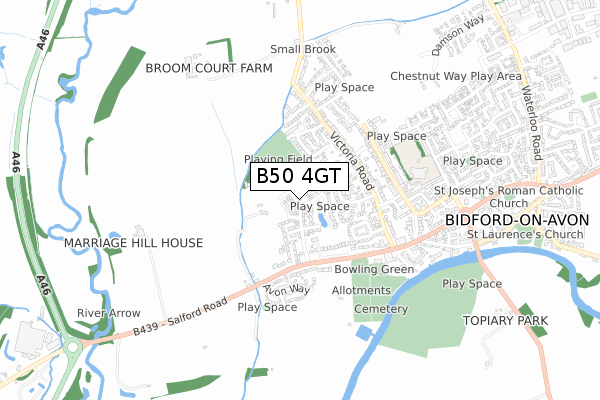 B50 4GT map - small scale - OS Open Zoomstack (Ordnance Survey)