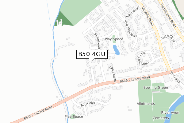 B50 4GU map - large scale - OS Open Zoomstack (Ordnance Survey)