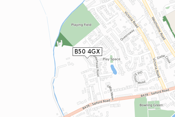 B50 4GX map - large scale - OS Open Zoomstack (Ordnance Survey)