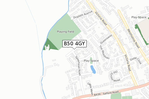 B50 4GY map - large scale - OS Open Zoomstack (Ordnance Survey)