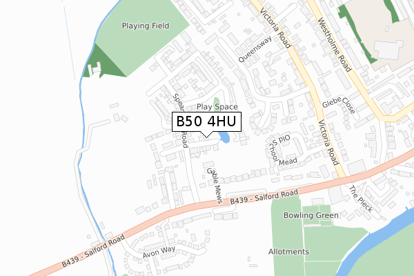 B50 4HU map - large scale - OS Open Zoomstack (Ordnance Survey)