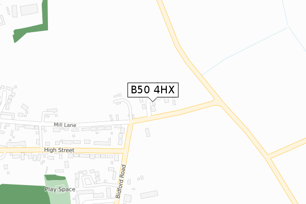 B50 4HX map - large scale - OS Open Zoomstack (Ordnance Survey)