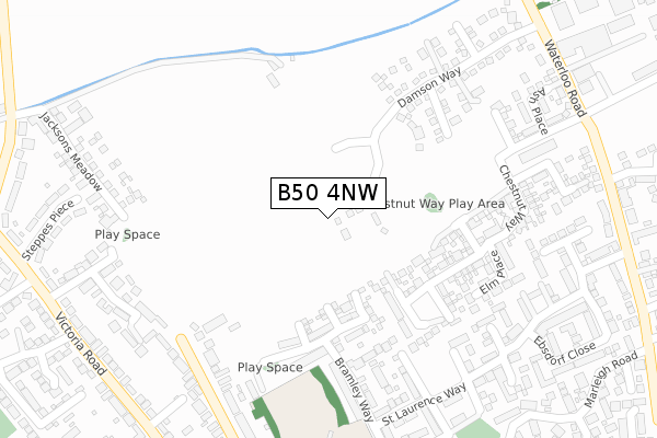 B50 4NW map - large scale - OS Open Zoomstack (Ordnance Survey)