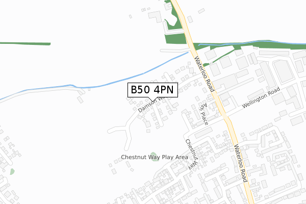 B50 4PN map - large scale - OS Open Zoomstack (Ordnance Survey)