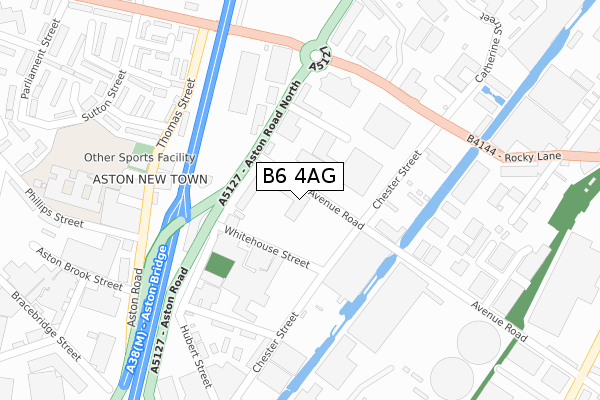 B6 4AG map - large scale - OS Open Zoomstack (Ordnance Survey)