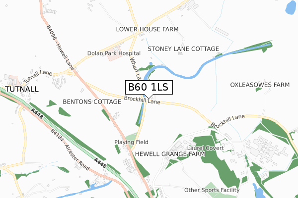 B60 1LS map - small scale - OS Open Zoomstack (Ordnance Survey)