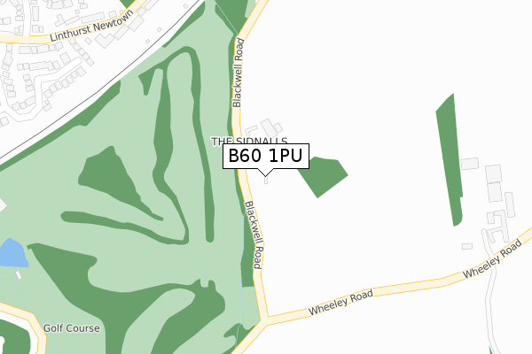 B60 1PU map - large scale - OS Open Zoomstack (Ordnance Survey)