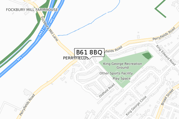 B61 8BQ map - large scale - OS Open Zoomstack (Ordnance Survey)
