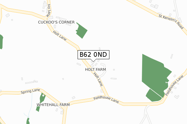 B62 0ND map - large scale - OS Open Zoomstack (Ordnance Survey)