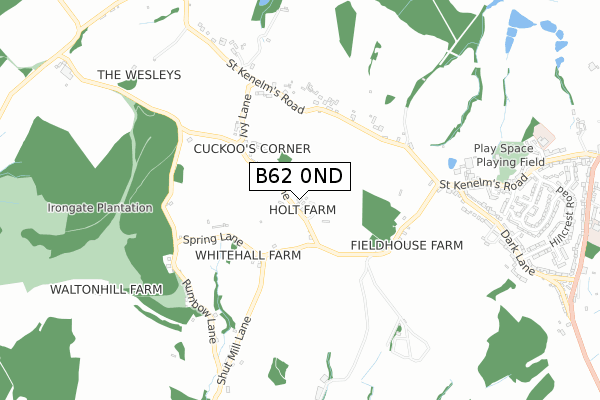 B62 0ND map - small scale - OS Open Zoomstack (Ordnance Survey)