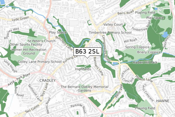 B63 2SL map - small scale - OS Open Zoomstack (Ordnance Survey)