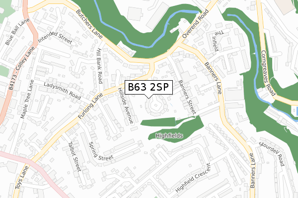 B63 2SP map - large scale - OS Open Zoomstack (Ordnance Survey)