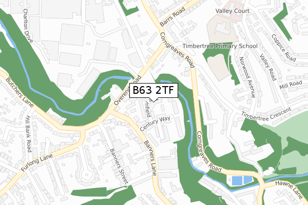 B63 2TF map - large scale - OS Open Zoomstack (Ordnance Survey)