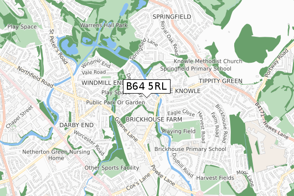 B64 5RL map - small scale - OS Open Zoomstack (Ordnance Survey)