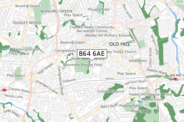 B64 6AE map - small scale - OS Open Zoomstack (Ordnance Survey)