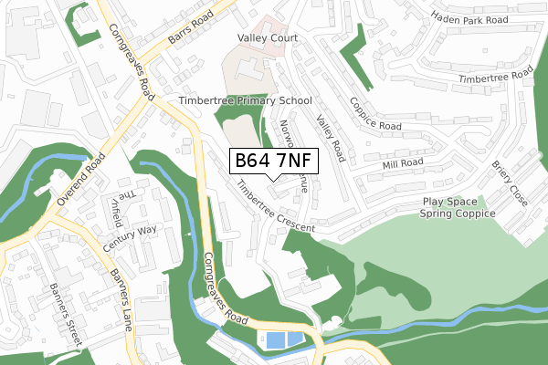 B64 7NF map - large scale - OS Open Zoomstack (Ordnance Survey)