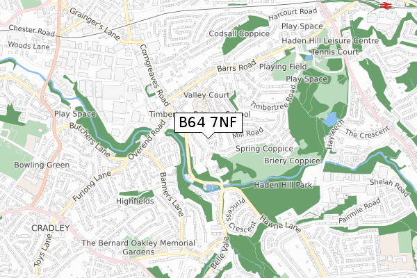 B64 7NF map - small scale - OS Open Zoomstack (Ordnance Survey)
