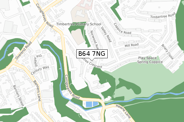 B64 7NG map - large scale - OS Open Zoomstack (Ordnance Survey)