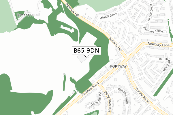 B65 9DN map - large scale - OS Open Zoomstack (Ordnance Survey)