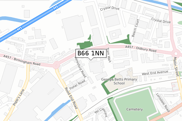 B66 1NN map - large scale - OS Open Zoomstack (Ordnance Survey)