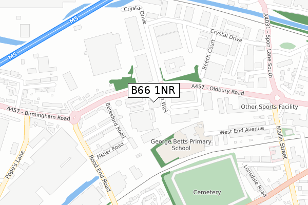 B66 1NR map - large scale - OS Open Zoomstack (Ordnance Survey)