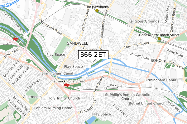 B66 2ET map - small scale - OS Open Zoomstack (Ordnance Survey)