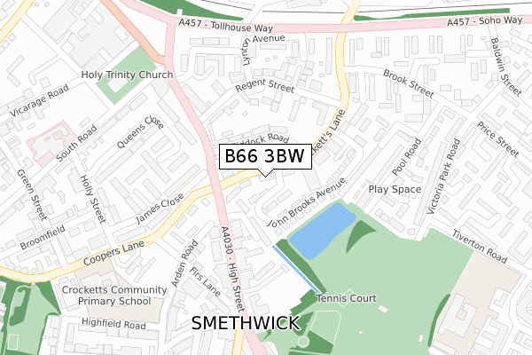 B66 3BW map - large scale - OS Open Zoomstack (Ordnance Survey)