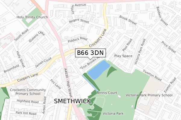 B66 3DN map - large scale - OS Open Zoomstack (Ordnance Survey)