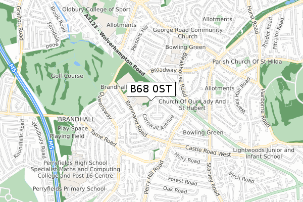 B68 0ST map - small scale - OS Open Zoomstack (Ordnance Survey)